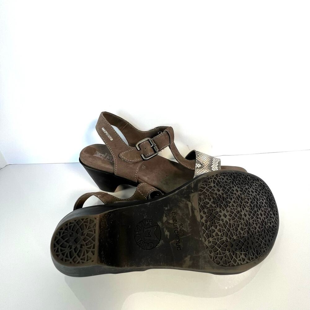 Mephisto women’s leather snake skin print adjustable straps sandals shoes. - Picture 5 of 6